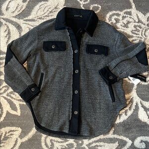 Black Tape Gray and Black Button-Up Shirt Shacket